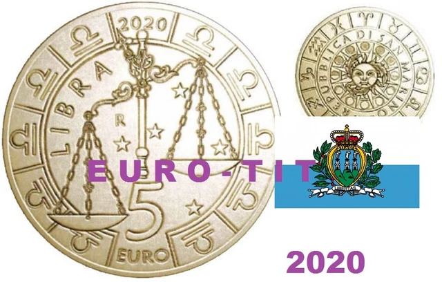5 € SAINT MARIN 2020    COMMEMO   ZODIAQUE   "  BALANCE   "   2020    disponible