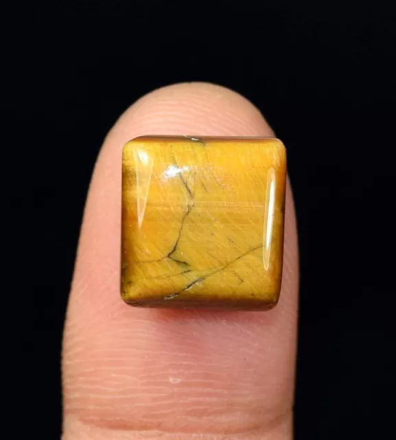 9.30 Cts. 100 % Natural Tiger Eye Untreated Cushion Cabochon For Pendant