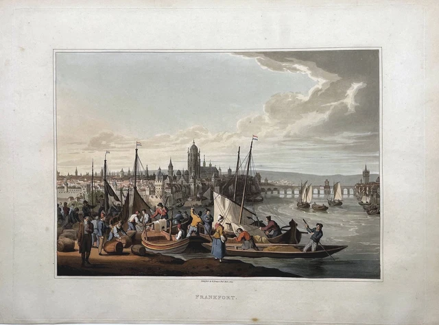 Frankfurt Am Main, Alemania Hessen -aquatinta Mezzotint Bowyer 1814