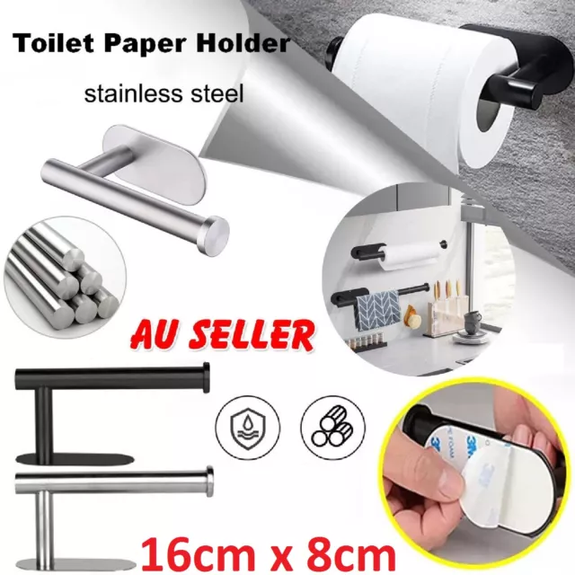 Toilet Paper Roll Holder Mounted Stainless Rustproof Hook Bathroom Wall Storage