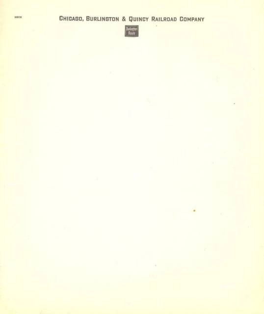 1950s Chicago, Burlington & Quincy Railroad - LOT 4 sheets corporate letterhead