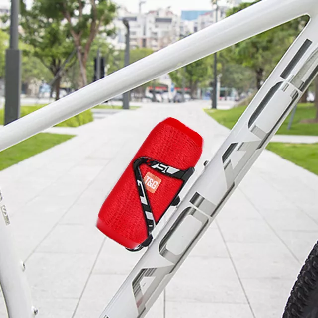 Mountain Bike Column Speaker Rechargeable for Bicycle Kettle Rack (Red)