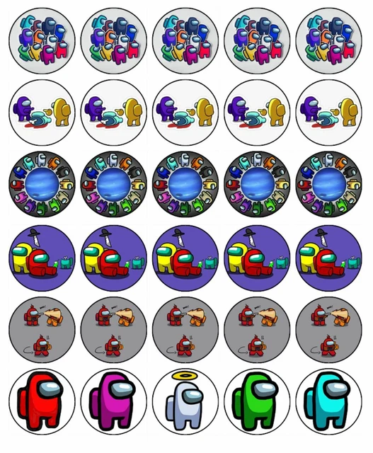 Among Usedible Wafer Cupcake Toppers 16pcs vrogue.co