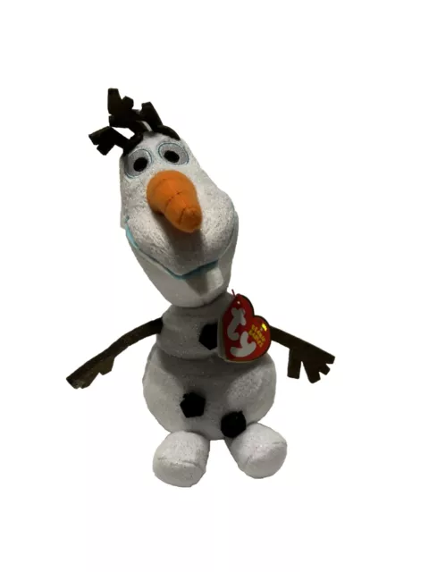 TY Disney Frozen Olaf Snowman Beanie Babies Sparkles 8” plush New w/ Tags