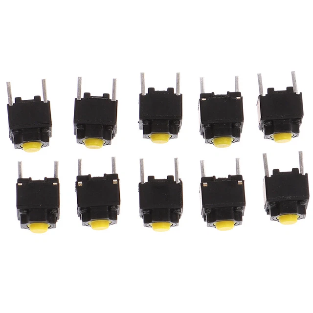 10 pz pulsante muto 6*6*7,3 mm interruttore silenzioso pulsante micro mouse switch KY K^