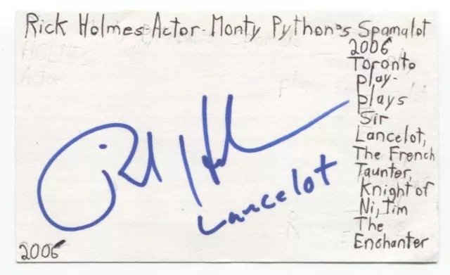 Rick Holmes Signed 3x5 Index Card Autographed Signature Actor The Punisher