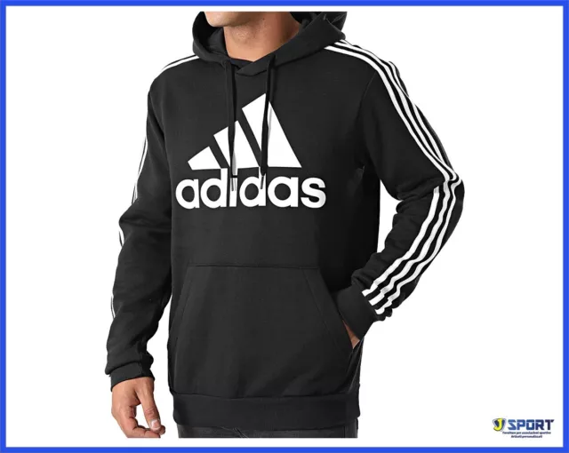 Felpa da Uomo Donna ADIDAS con Cappuccio Invernale Sportiva Girocollo Nera S M L