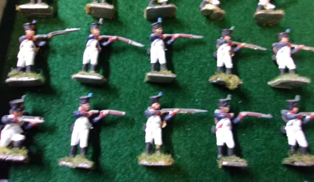 35 Painted Vintage 25mm Napoleonic French Infantry Prince August MINIFIGS LOT7 3