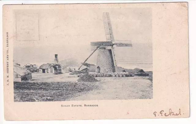 An Early Undivided Back Post Card of Sugar Estate, Barbados. British West Indies