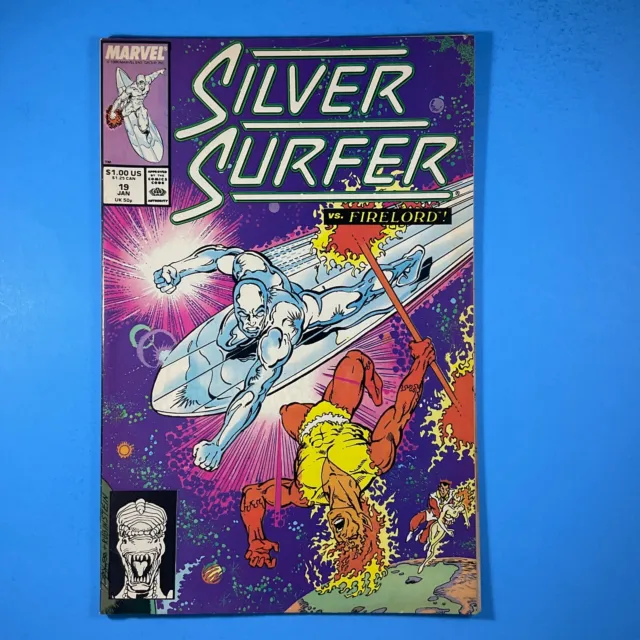Silver Surfer #19 vs Firelord Marvel Comics 1989 Nova Nebula Starfox!