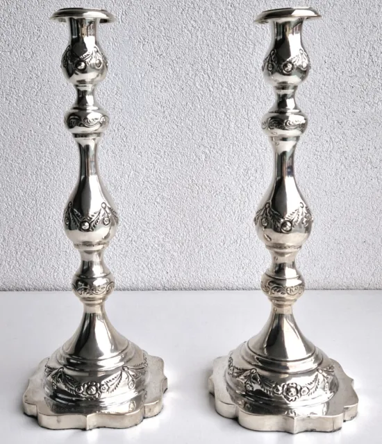 Pair of George V Sterling Silver Sabbath Style Candlesticks – London 1923