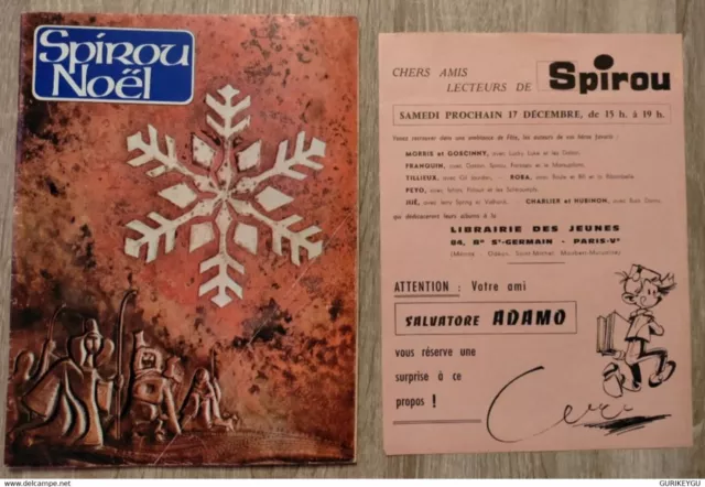 SPIROU n° 1496 supplément Flyer SALVATORE ADAMO Noël 15/12/1966 calendrier 1967