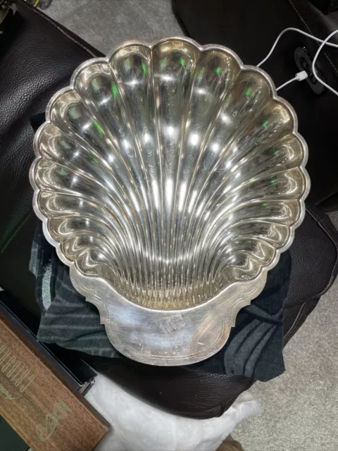Clam Shell Seashell Silverplate Serving Dish Platter Bowl Wm Rogers 895 13"