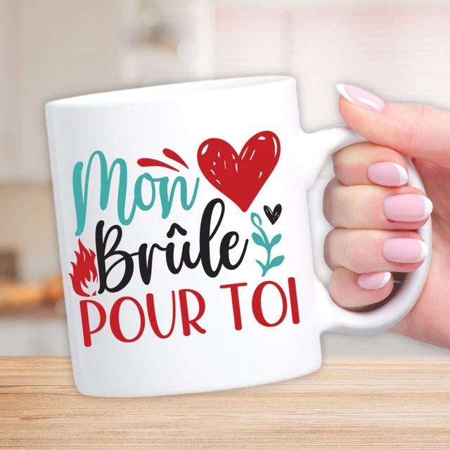 Bol Dookie 'On A Du Bol De S'aimer' - Céramique Rouge - Cadeau Amour, Vache, Cœur - Neuf