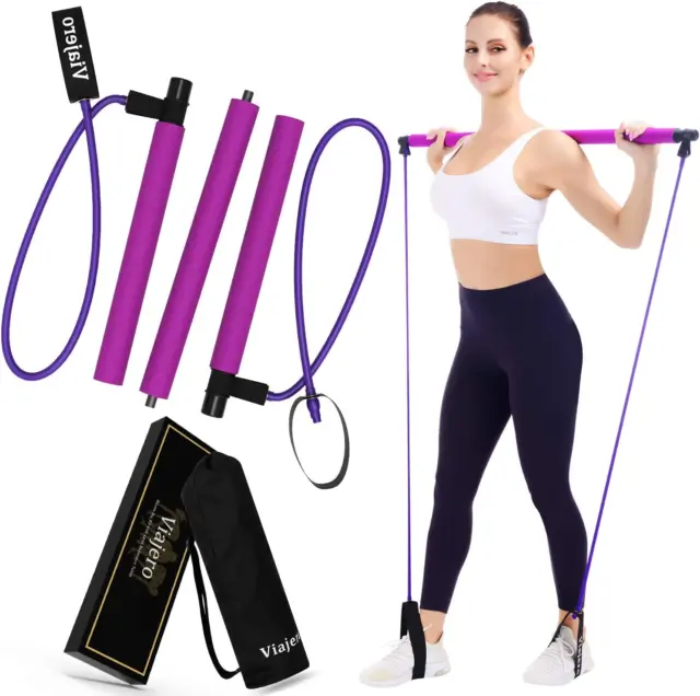 PORTABLE HOME GYM Pilates Bar System, Full Body Workout Fitness