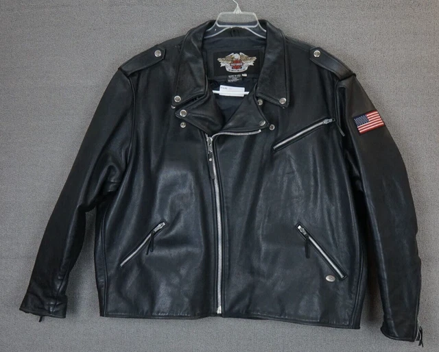 Harley Davidson Leather Motorcycle Jacket Perfecto Style 5XL