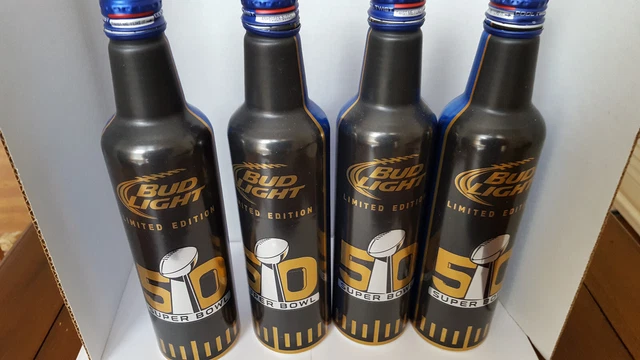 Bud Light Super Bowl..50.. Feb.7,2016  Alumminum 16 Oz Bottle,,Empty..top Open