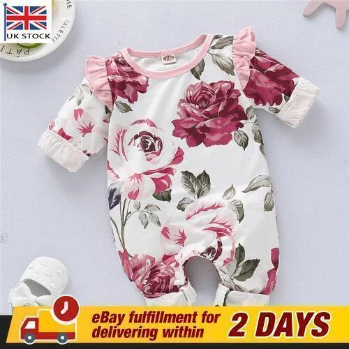 Newborn Baby Girl Floral Outfits Kid Clothes Romper Tops Pants Bodysuit Jumpsuit
