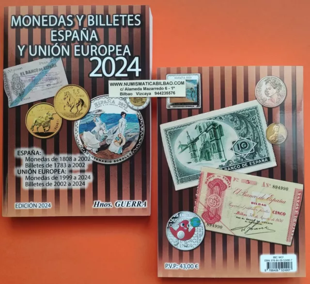 2024 1783 CATALOGO MONEDAS y BILLETES España Unión Europea LIBRO HERMANOS GUERRA