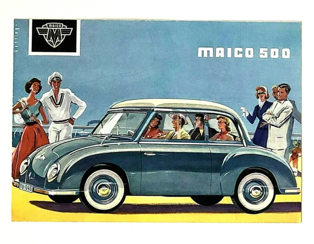 1958 Maico 500 Sales Brochure Diagram Features Vtg Car Art Original Vintage