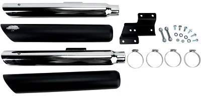 Vance and Hines 3-In Twin Slash Slip-Ons Black 46841 Fits 2007-2014 H-D Softail
