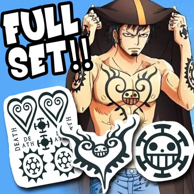 Tatuagem Temporária One Piece Trafalgar Law Mão Cosplay - Escorrega o Preço