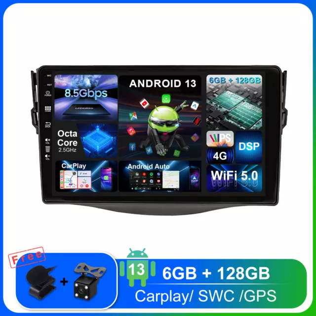 6G+128G Pour Toyota RAV4 2007-2011 Android 13 Autoradio GPS Sat Nav BT DAB WiFi