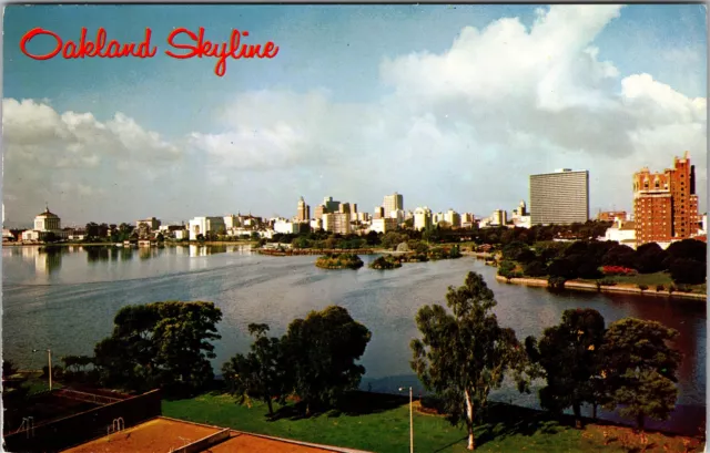 Oakland CA-California, Aerial Skyline View, Vintage Postcard