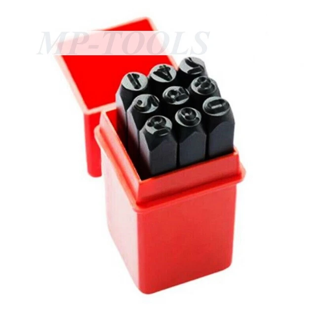SET PUNZONI STAMPINI NUMERI 9pz KIT DA 6 MM CUSTODIA PLASTICA