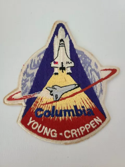 1981 Columbia STS-1 Space Shuttle embroidered patch 3" Young & Crippen NASA