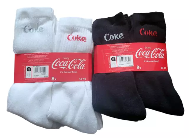 Coca Cola 8 Paar Herren Damen Socken Sportsocken Gr. 39-46 Tennissocken