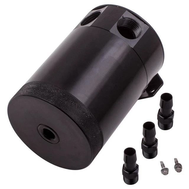 Universal 3-port Oil Catch/can/tank/reservoir Air-oil Separator Racing Baffled E - Foto 11