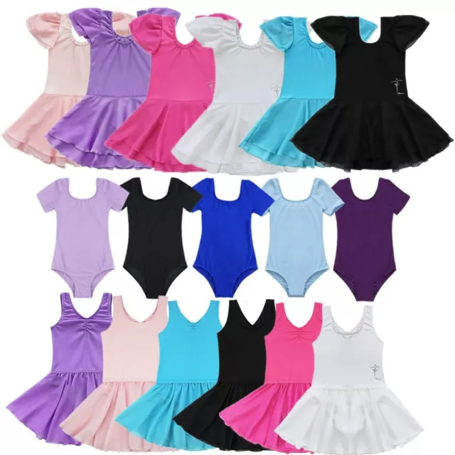 Girls Gymnastics Leotard Ballet Dance Dress Toddler Skating Dancewear Costume