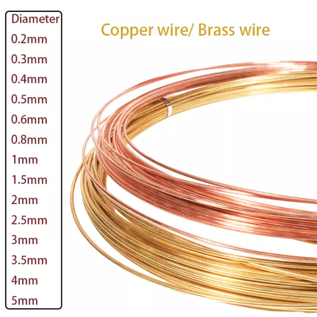 Copper Wire Round Solid Bare Brass Wire Pure Copper/Brass Wire Diameter 0.2~5mm