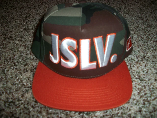 JUS LIV JSLV New NWT Mens Snapback Adjustable HAT CAP LID Green Brown White Camo