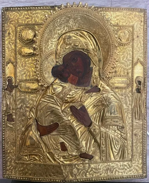 Antica icona russa "Madonna di Vladimir " Russian icon, Russische Ikone, Icon