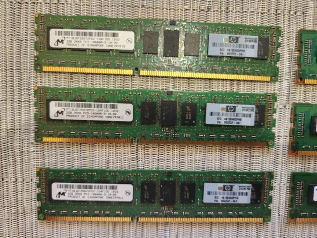 12GB (6x2GB) Micron Samsung PC3 10600R DDR3 1333 Server RAM Memory HP 500202-061 2