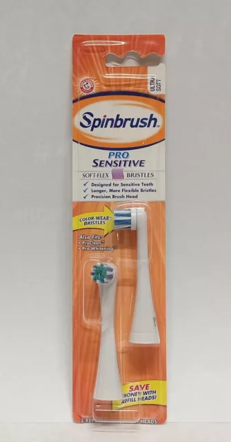 Arm & Hammer Spinbrush Pro Sensitive Soft 2pk Replacement Toothbrush Heads