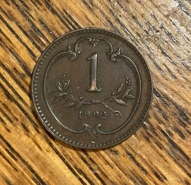 1902 AUSTRIA HELLER - Excellent Coin EF - FREE SHIP
