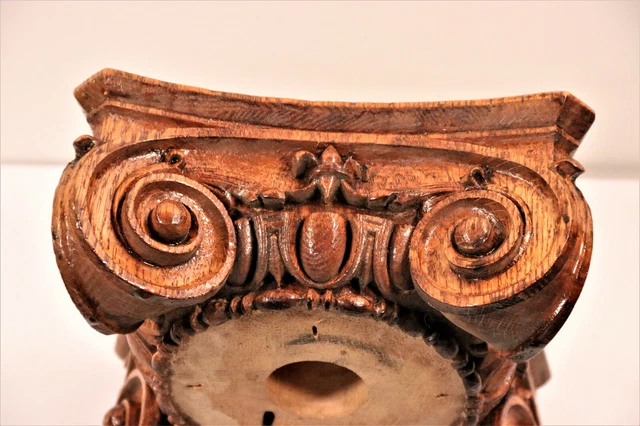 Antique Architectural Salvage Carved Oak Column Capital Top Corinthian 5" 5