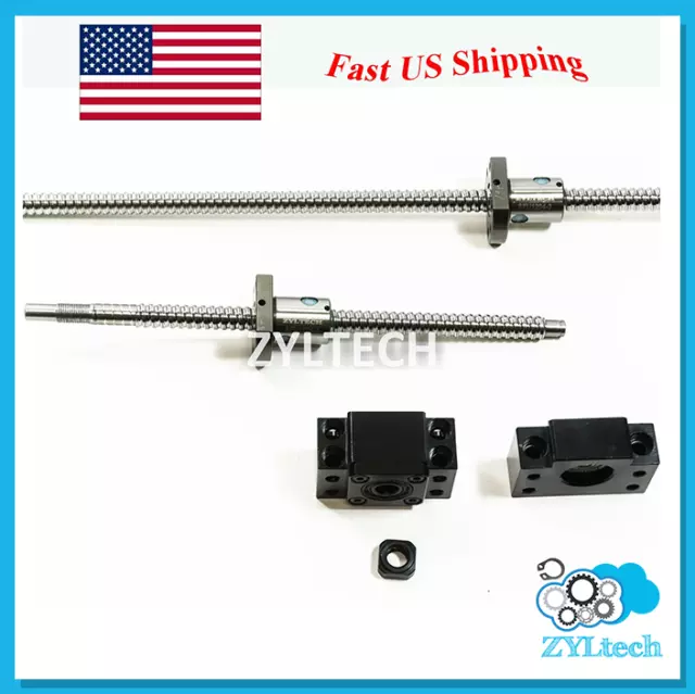 ZYLtech Precision (TRUE C7) Ball Screw 12mm 1204 w/ BF/BK10 End Support - 250mm