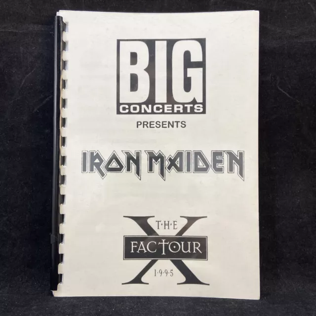 Iron Maiden X-Factour Original 1995 Südafrika Konzert Itinerary