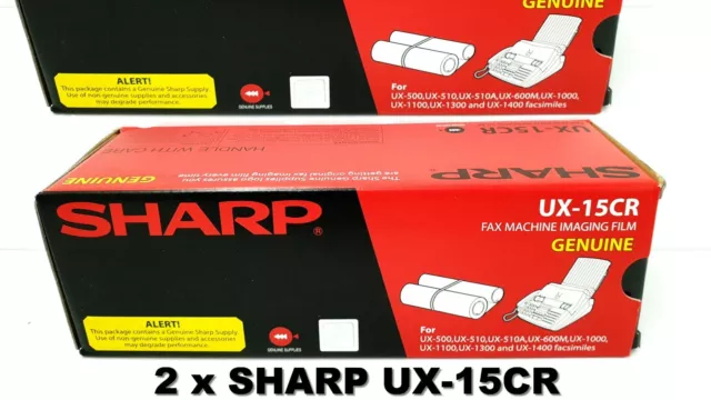 SHARP UX-15CR = 2 Packs! FAX MACHINE IMAGING FILMS GENUINE STOCK UX-500 510 510A