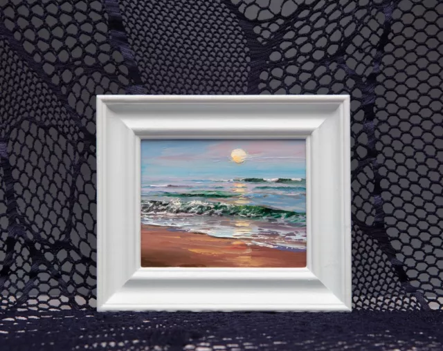 Oil Painting, Original, Ocean, Coast, Beach, Seaside, Cornwall, Sunset, Sunrise