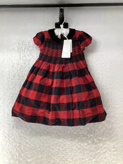 Ralph Lauren Little Girls Plaid Ruffle Soft Flannel Dress 18M