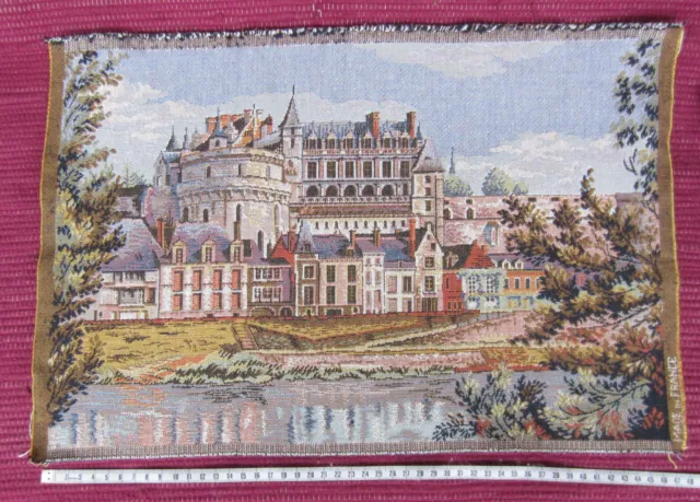 Wandbehang Kissenplatte Loire Schloss France Gobelin 90-er Jahre 48x32