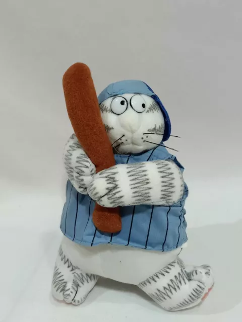 Kliban Cat Baseball Baseball Mascot Plush Doll Sega 1993 Vintage Toy 7.5"