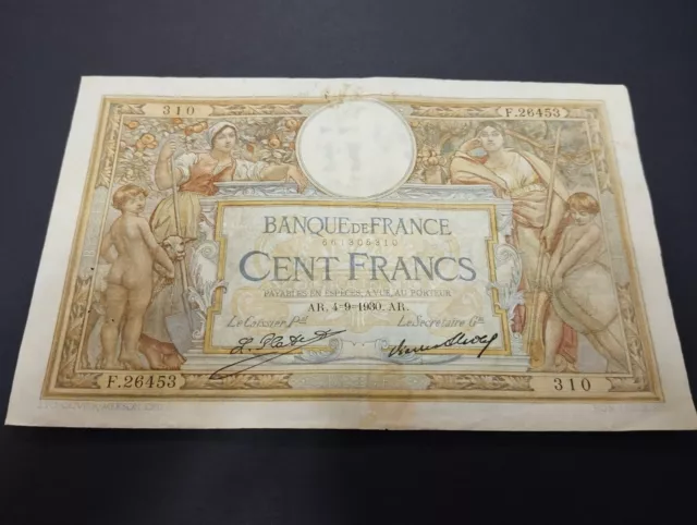 Billets 100 Francs Merson Année 1930