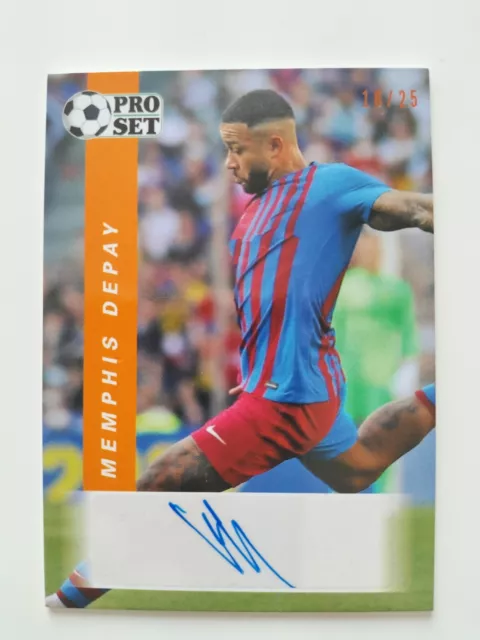 Memphis Depay 2022 Leaf Pro Set Soccer Autograph /25 Barcelona