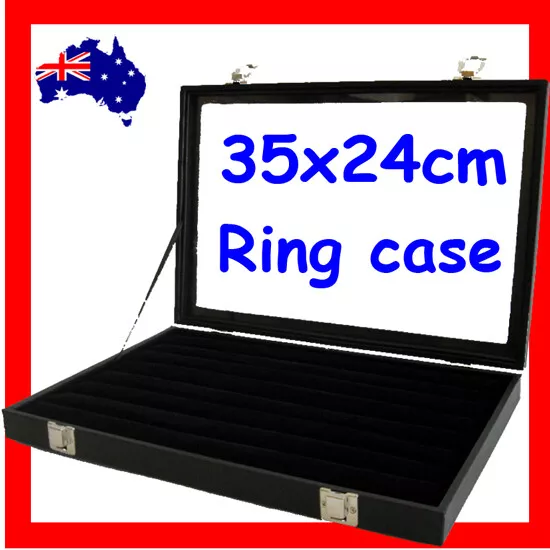 Ring Case JEWELLERY Box Reliable | GLASS Lid | Premium Quality | AUSSIE Seller